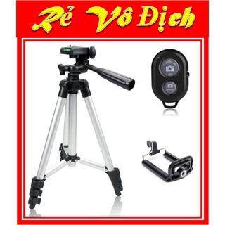 < Sale Sốc >Gậy chụp ảnh TRIPOD  3 chân 3110 + Tặng Kèm REMOTE Cực kì Đa năng + Kẹp Điện Thoại Đa Năng