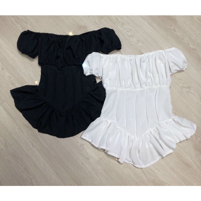 Áo cúp ngực phối bèo trễ vai UTNG♥️