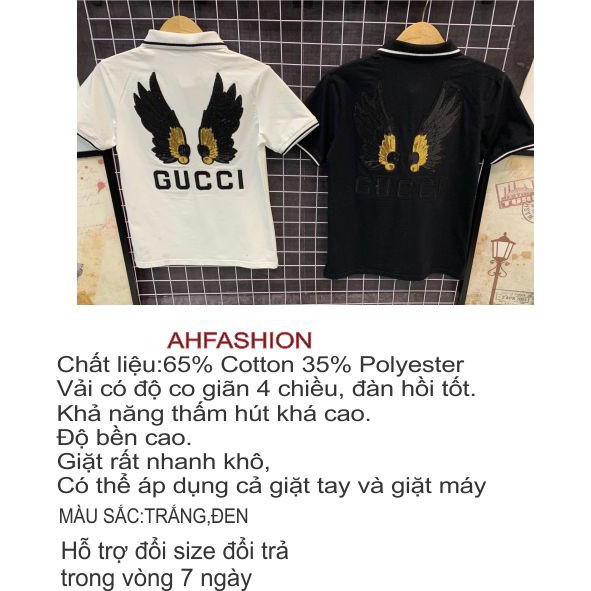 (CÓ VIDEO) Áo thun nam polo kim sa cánh đại bàng siêu cấp có cổ tay ngắn vải cotton dày co dãn 2 màu trắng đen cao cấp | BigBuy360 - bigbuy360.vn