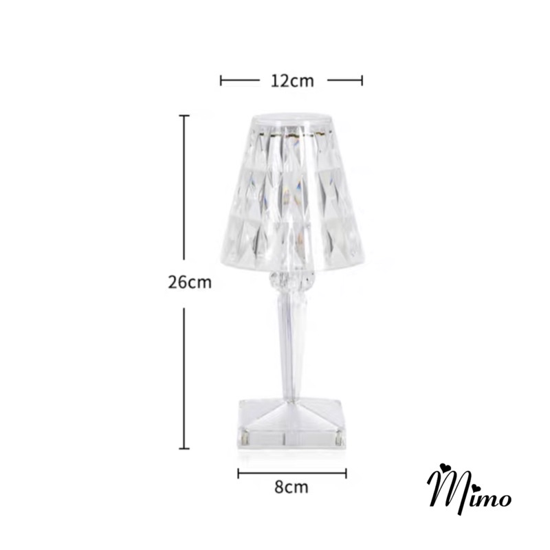 Đèn trang trí phòng ngủ để bàn trong suốt với 3 chế độ ánh sáng lung linh phong cách tân cổ điển