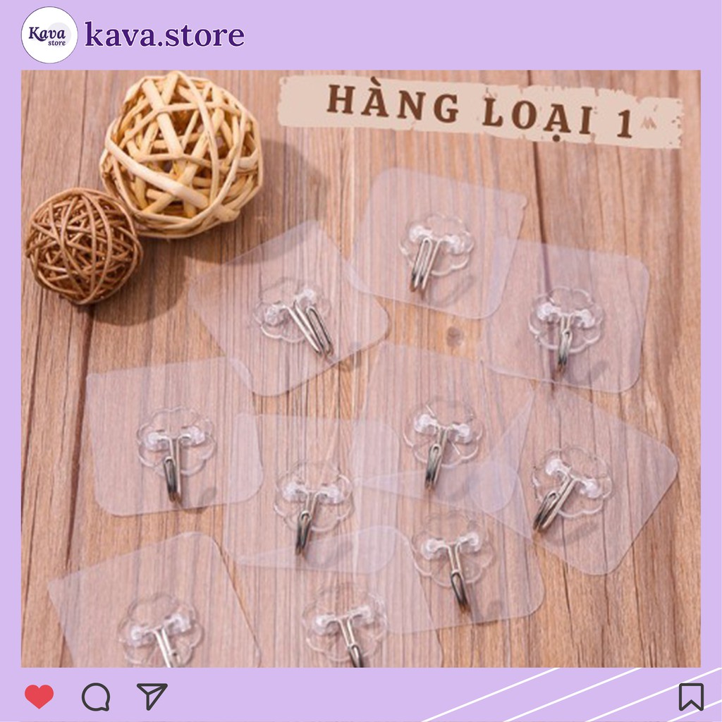 Móc dán tường 3D trong suốt Kava Store (HÀNG LOẠI 1) chịu lực, siêu chắc siêu bền, siêu dính