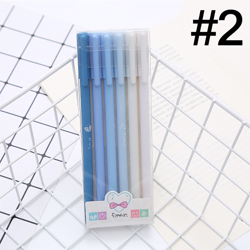 Set 6 Bút Mực Gel Thiết Kế Hoạt Hình Động Vật Dễ Thương Tiện Dụng Cho Học Sinh/ Văn Phòng