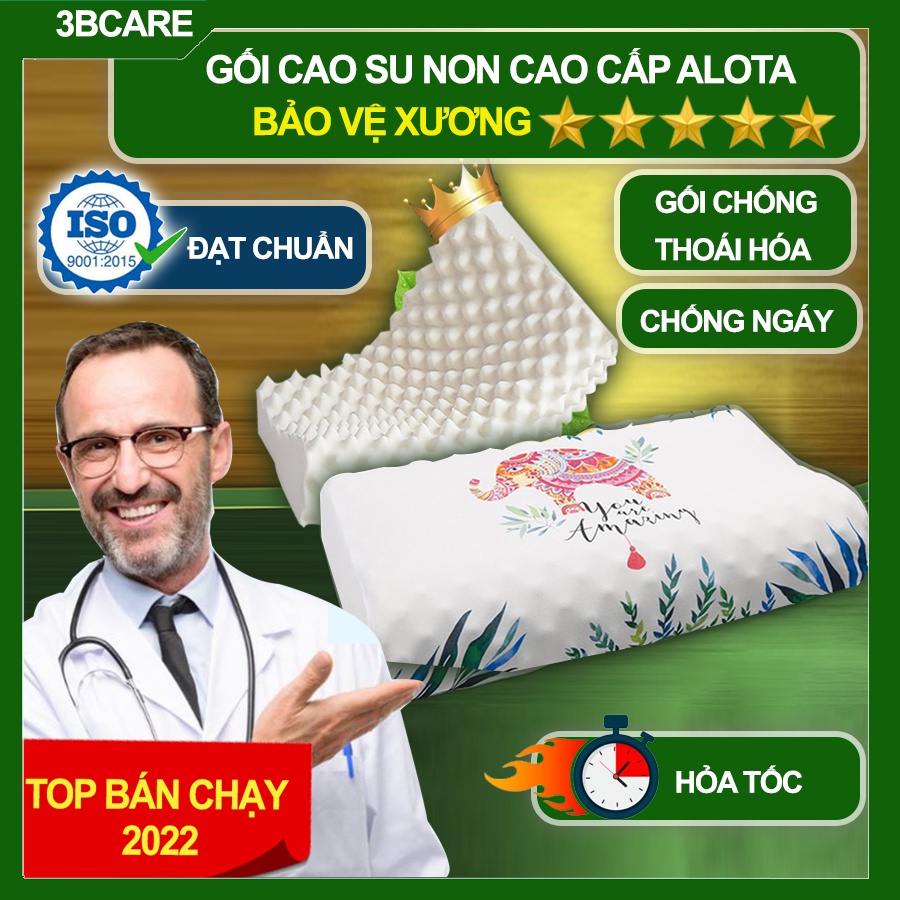 Gối cao su non ALOTA K26 sóng công thái học giảm nguy cơ đột quỵ - Shop 3BCare
