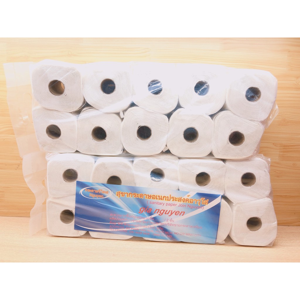giấy vệ sinh thái lan gia nguyen có lõi 1 lốc 10 cuộn