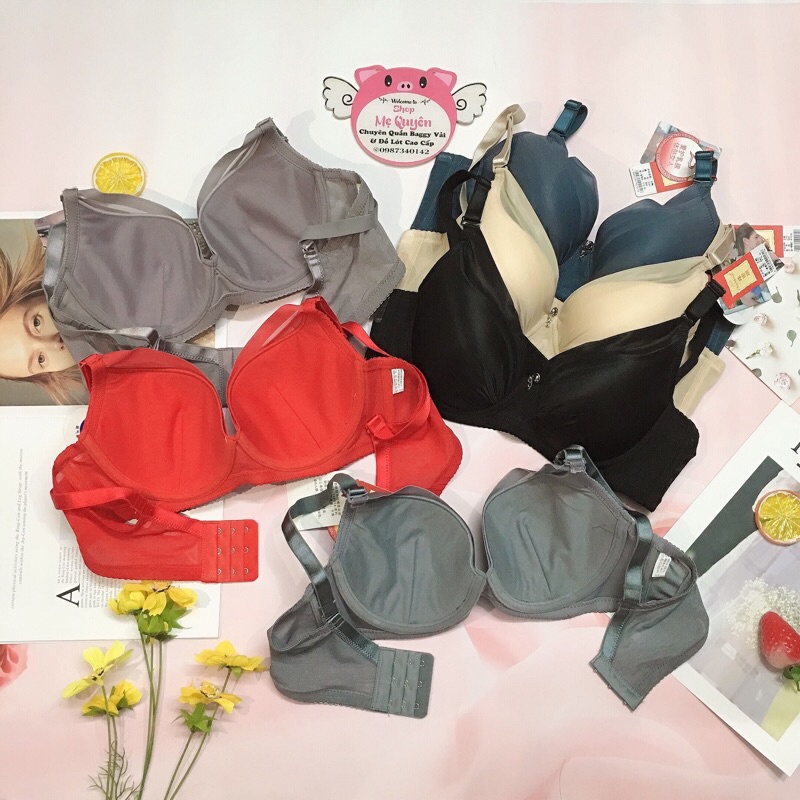 Áo lót nữ mút mỏng có gọng, chất lụa trơn siêu mát, cúp áo vát ôm ngực gọn gàng