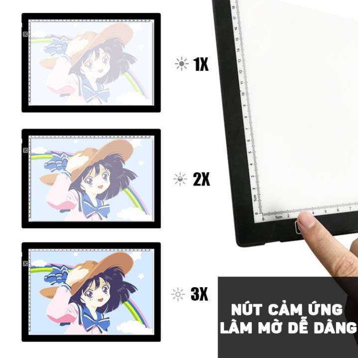 Bảng Vẽ Đèn LED 3 Cấp Độ Hắt Siêu Sáng Có Viền Thước Kẻ Khổ A4  Hangnoidiagiare88