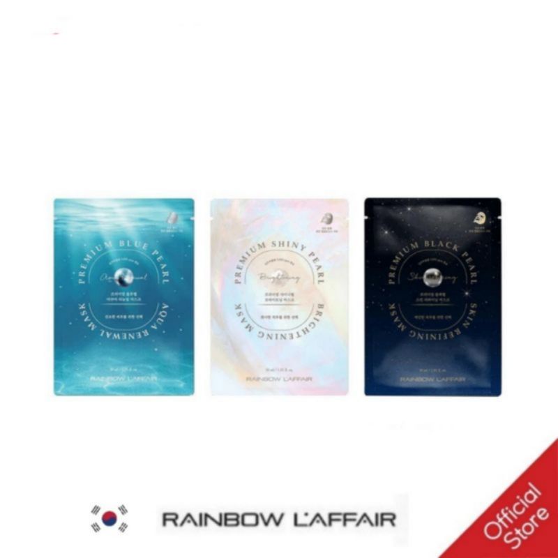 Mặt nạ ngọc trai Dưỡng Ẩm, Trẻ Hóa Da, Mờ Thâm Nám Rainbow L’affair Premium Pearl Renewal Mask 5 x 30ml