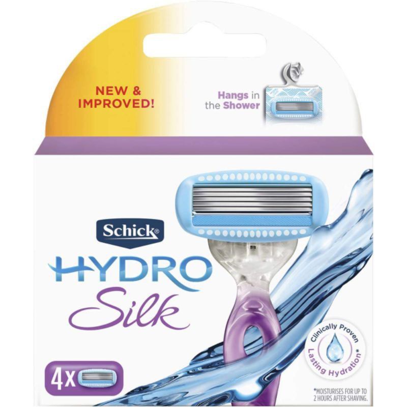 Set 4 Lưỡi Cạo Thay Thế- Schick Hydro Silk Sensitive Care Hang-In Shower Razor Blade Refills