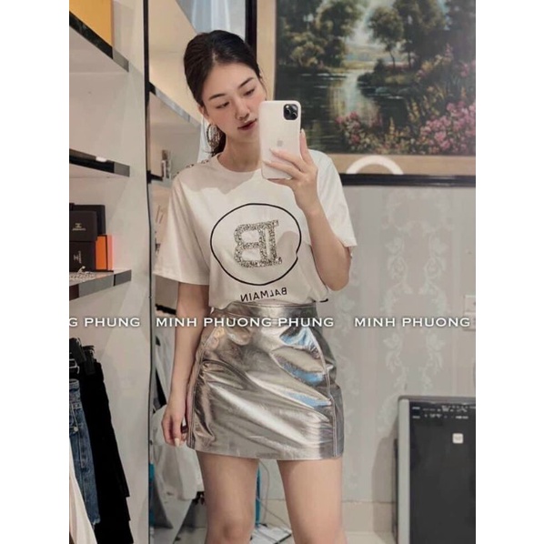 Chân váy da mềm khóa sau hàng QCL1