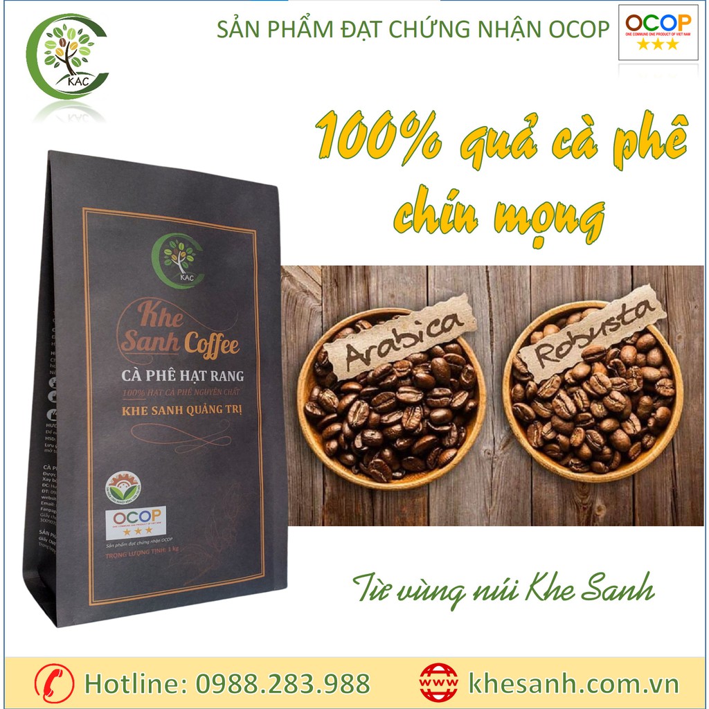 1KG Cà phê rang xay nguyên chất Khe Sanh (KAC) - Cà phê sạch 100%