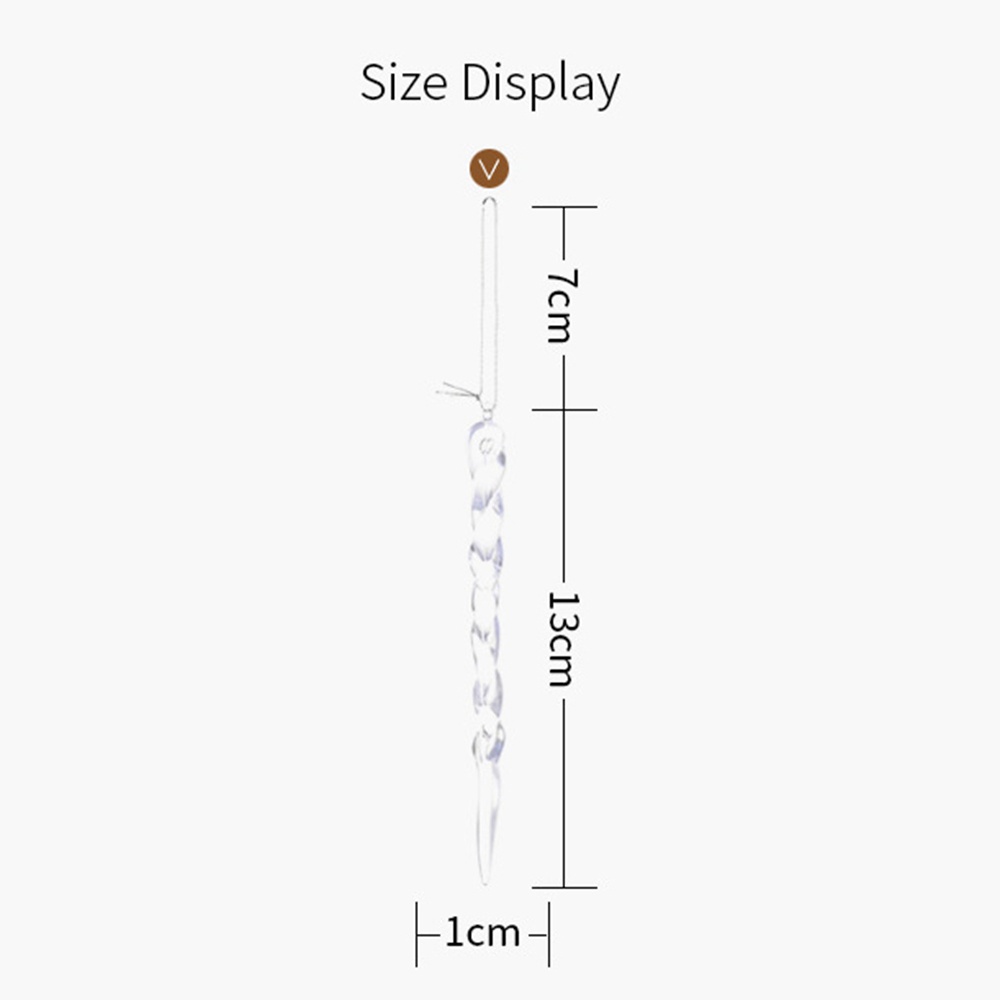 Set 10/12 mô hình băng tuyết trắng trong suốt 13cm treo trang trí cây thông giáng sinh