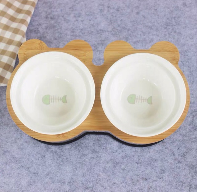 Bát ăn đôi, đơn kèm giá đỡ dành cho thú cưng + phí đóng gỗ bảo quản hàng hoá (+ 2% phí shopee)