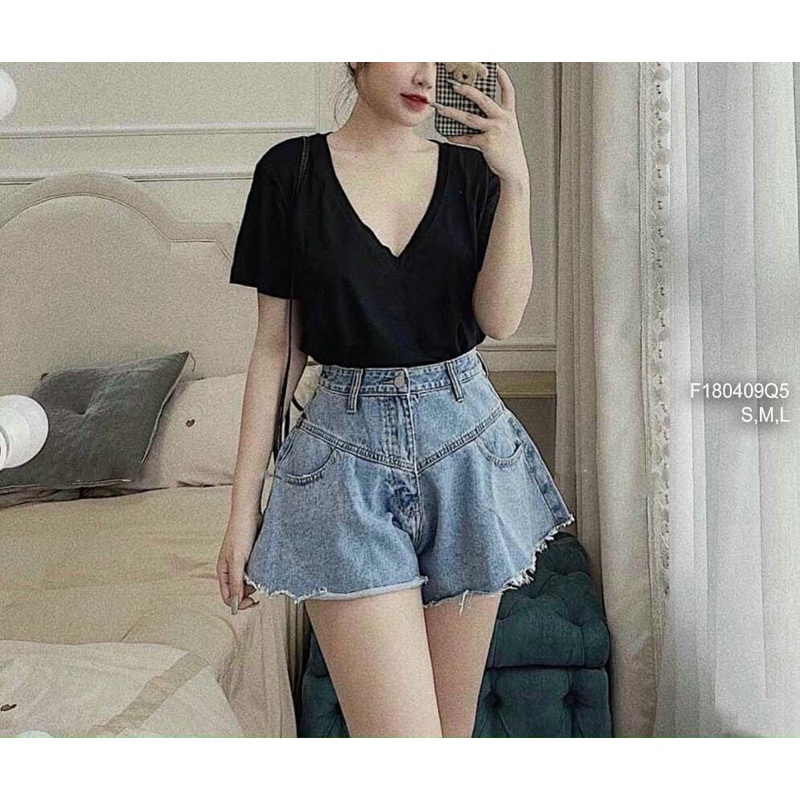 Quần váy jean xòe lưng cao q1904
