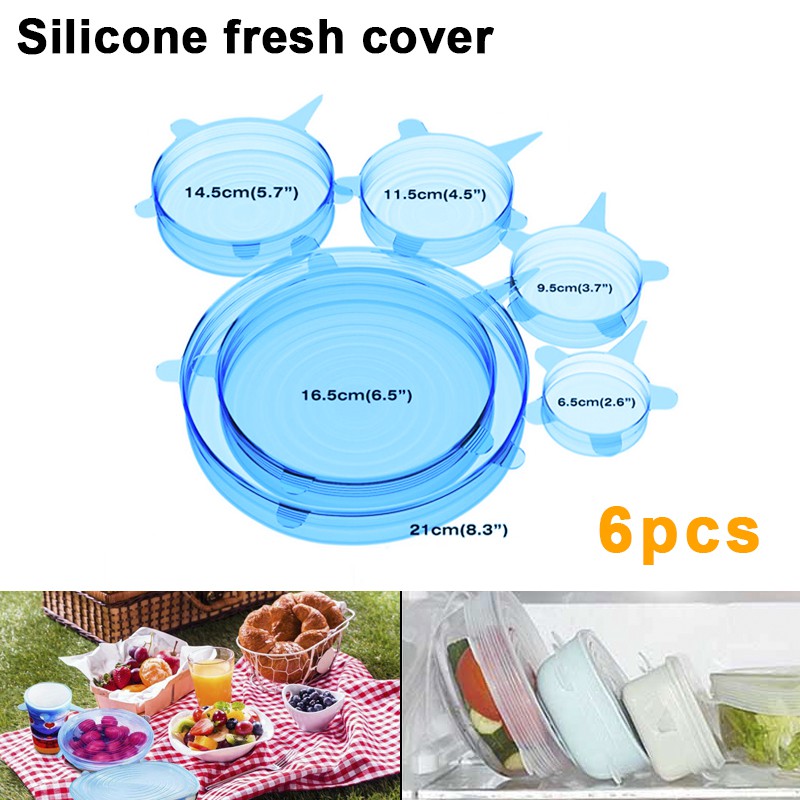 Bộ 6 nắp đậy silicone đa năng dễ sử dụng