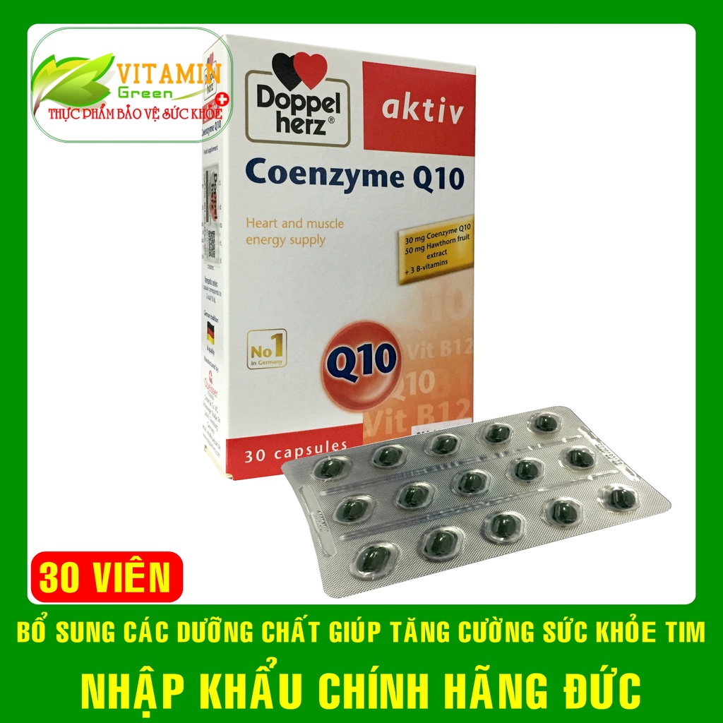 Doppelherz Coenzyme Q10 giúp tăng cường chức năng tim mạch, ổn định huyết áp | NHẬP KHẨU CHÍNH HÃNG ĐỨC