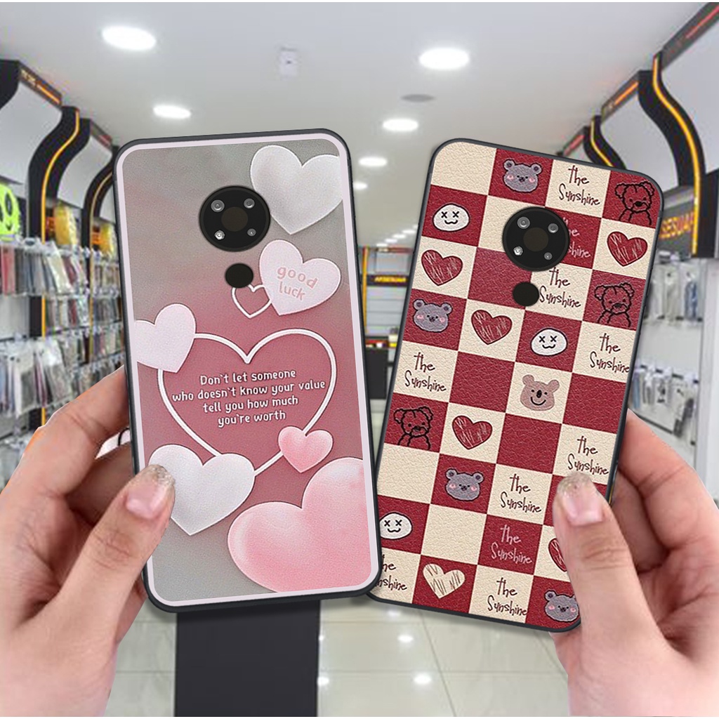 Ốp Nokia Nokia 3.4 / nokia 8.3 in hình trái tim caro đen trắng , hồng cute xinh xắn dễ thương