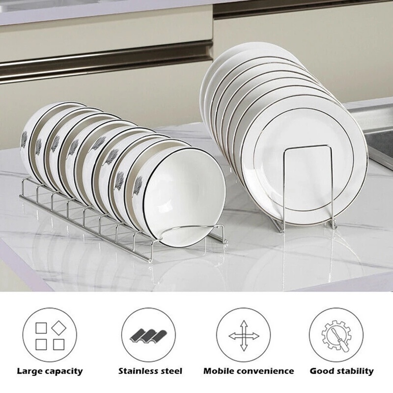 Giá Đỡ Chén Dĩa Bằng Thép Không Gỉ Tiện Dụng Cho Nhà Bếp
