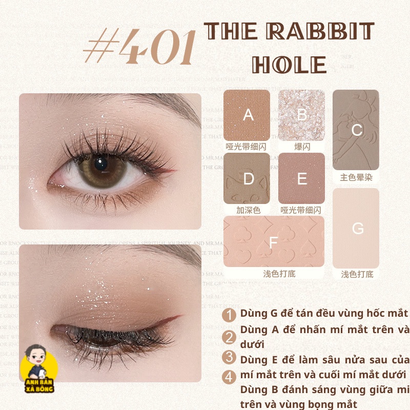 Bảng Phấn Mắt 7 Ô Màu Nhũ Lì HOLD LIVE 7-Color Midsummer Garden Eyeshadow Palette HL574