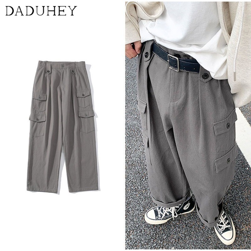 DaDuHey Men's Korean-Style Trendy, Smart and All-Matching Workwear Pants Ins Fashion Brand Draping Loose Straight Casual Pants