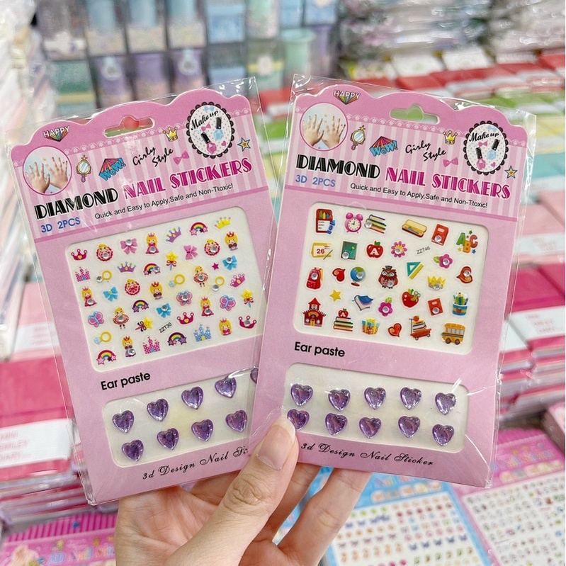 Set sticker dán móng hoạt hình nhiều mẫu cho bé