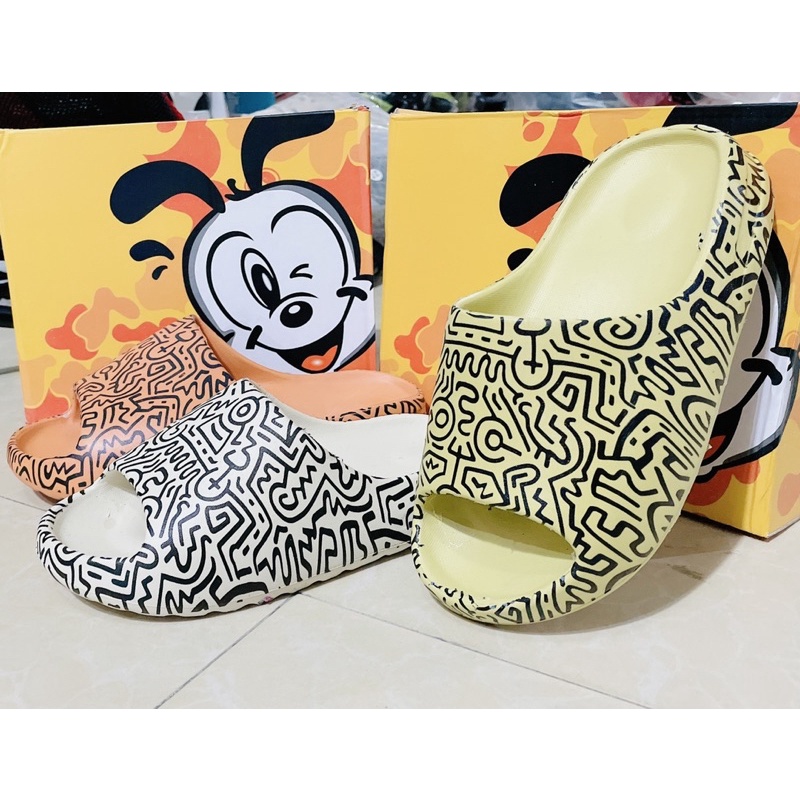 dép nam nữ bánh mì hoạ tiết cực đẹp ( full box)