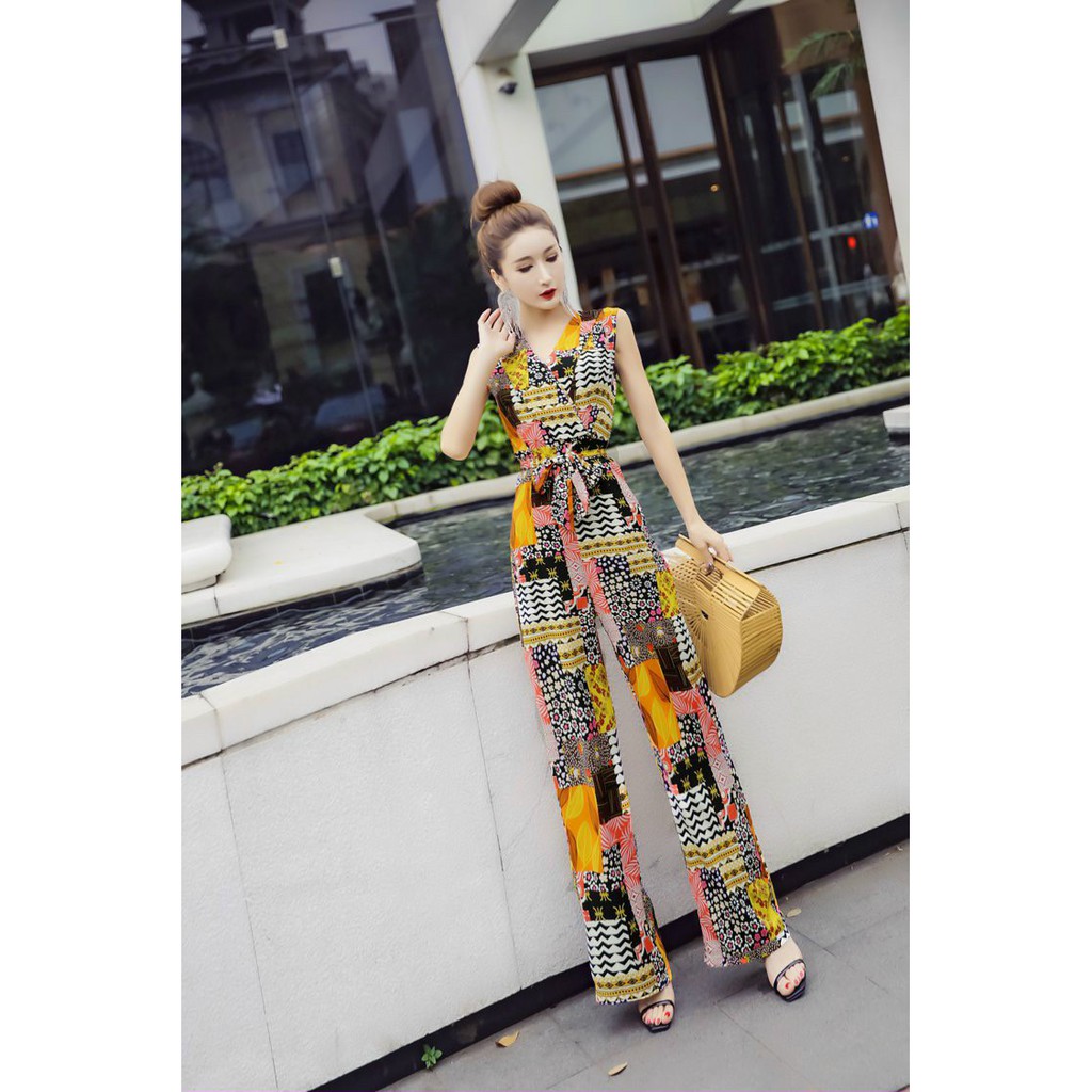 JUMPSUIT HỌA TIẾT HOA LÁ DUYÊN DÁNG - QC285632