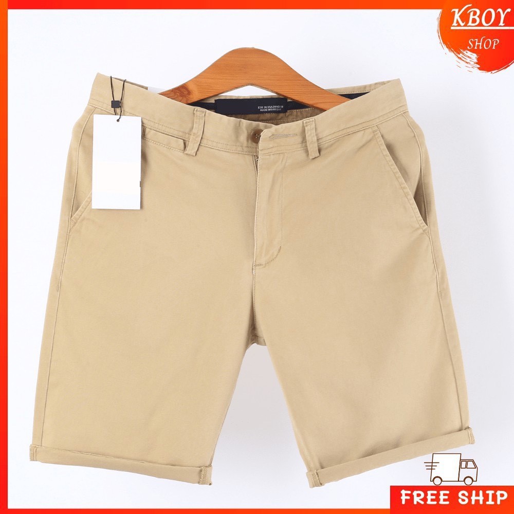 Quần Short Nam Kaki Tuyết đứng Form Dáng Thể Thao, Quần Unisex Kaki Lửng - ALCADO