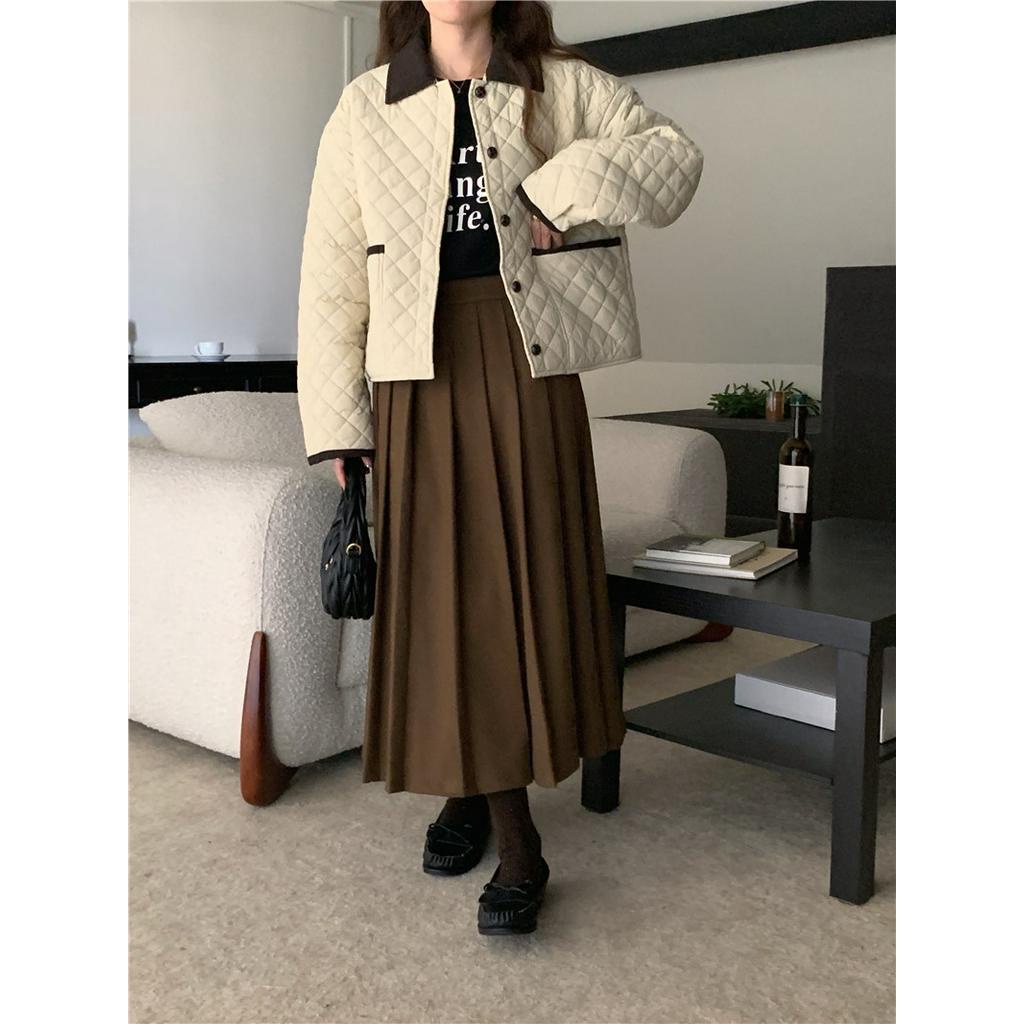 Áo Khoác Cotton Họa Tiết Kim Cương Màu Sắc Tương Phản 60446