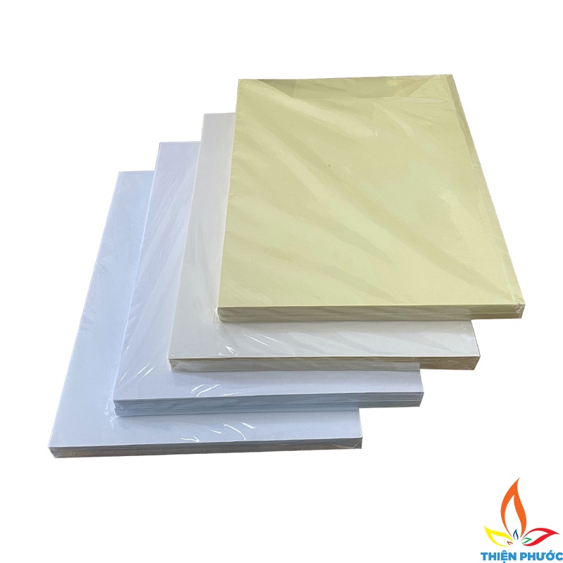 Giấy decal A4 đế xanh đế vàng xấp 100 tờ tự dính SUKADO