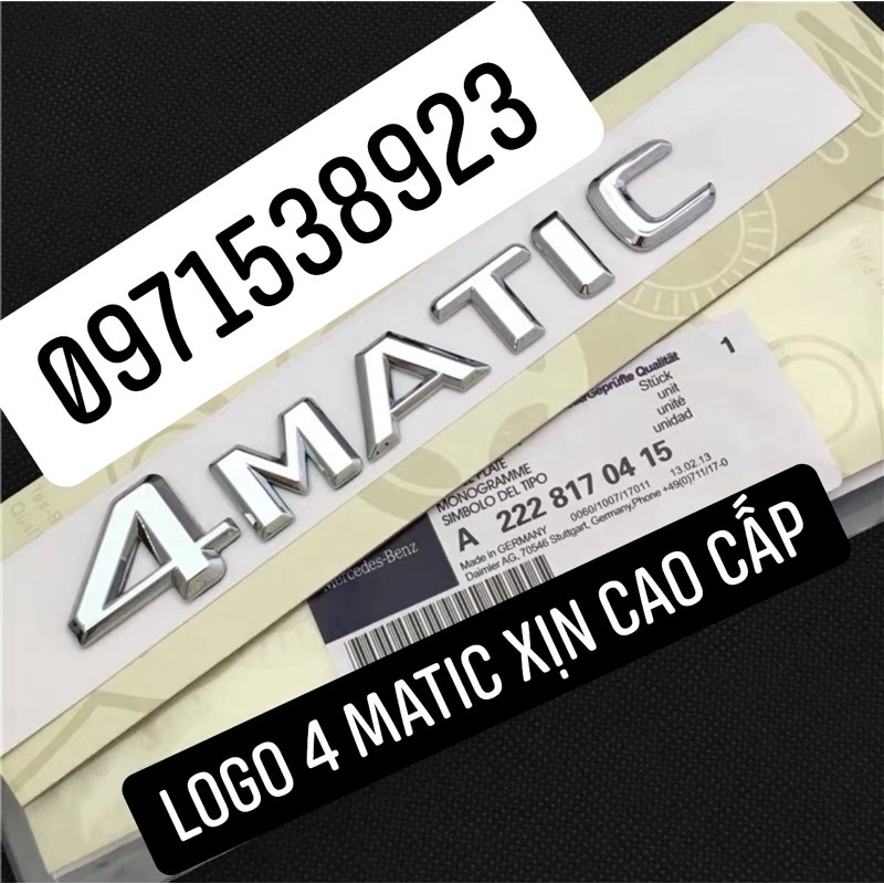 Logo chữ nổi 4MATIC dán thân xe mạ crom cao cấp xịn có tem hãng