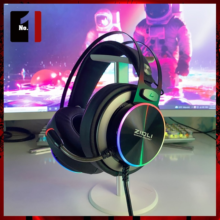 Tai Nghe Chụp Tai Gaming Có Dây Máy Tính ZIDLI ZH20 Led RGB Tai Nghe Headphone Vi Tính Laptop Chơi Game Có Mic