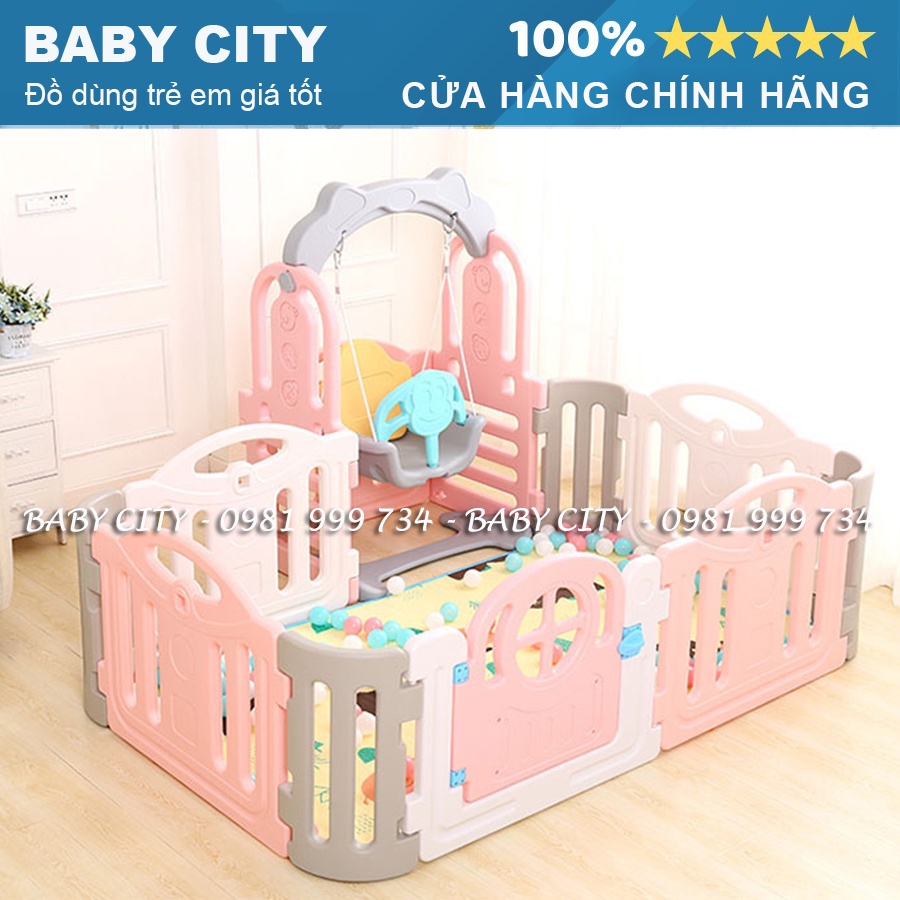 Nhà banh/ quây bóng liên hoàn kèm xích đu cho bé Hàn Quốc Newber Kitty (1m8x2m)