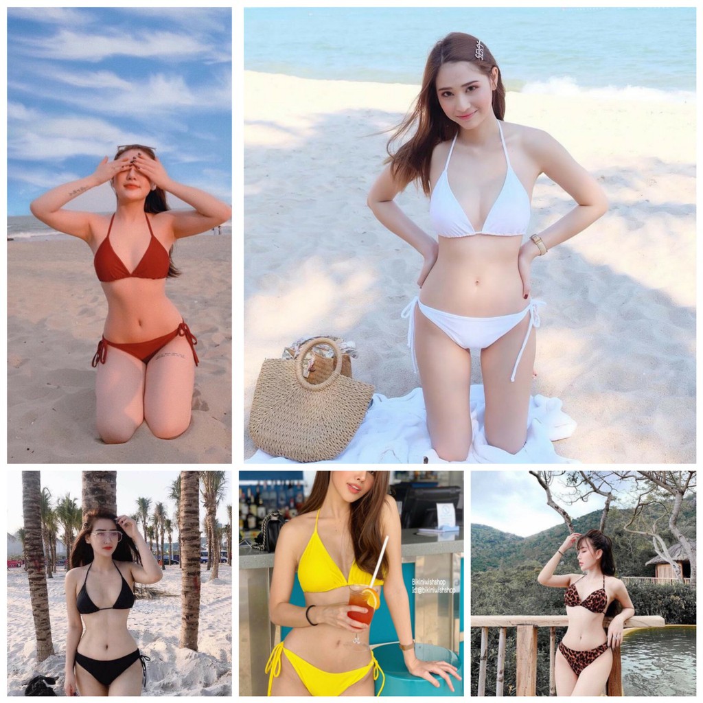 Bikini tam giác 2 mảnh buộc dây nhiều màu sắc quyến rũ sexy