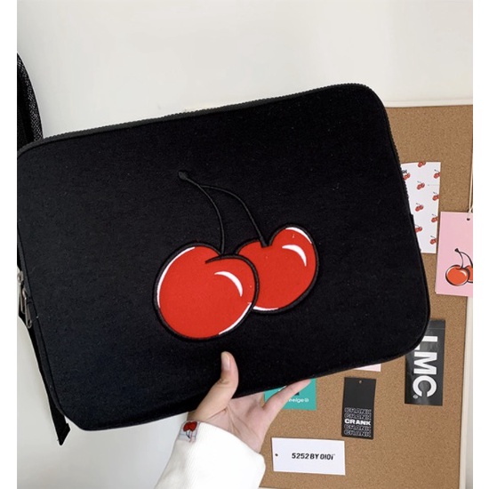 Túi đựng laptop họa tiết thêu cherry xinh xắn 10/ 11/ 13/ 15 inch