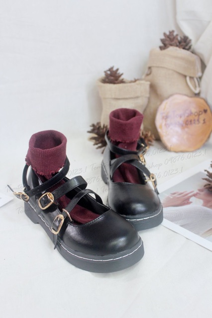 [CÓ SẴN] Giày oxford ulzzang cosplay quai chéo - CÓ CLIP - ảnh thật | BigBuy360 - bigbuy360.vn