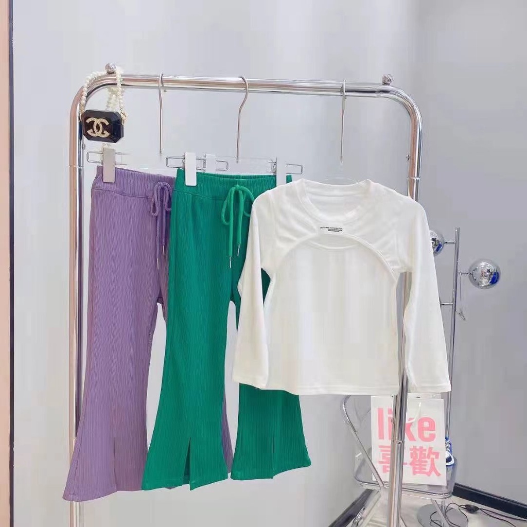 [Hàng Mới Về] Quần Ống Loe Dài Đến Mắt Cá Chân Bằng Lụa Lạnh Thoải Mái Dễ Phối Đồ Phong Cách Hàn Quốc Cho Bé Gái