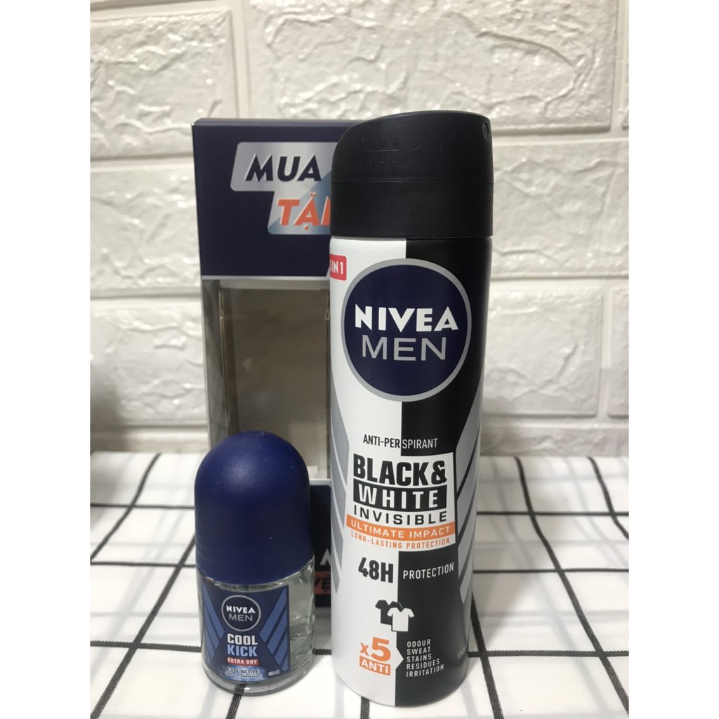 [MUA 1 TẶNG 1] Xịt Khử Mùi Nivea Men mát lạnh 150ml  Tặng Kèm Lăn Ngăn Mùi Nivea Men