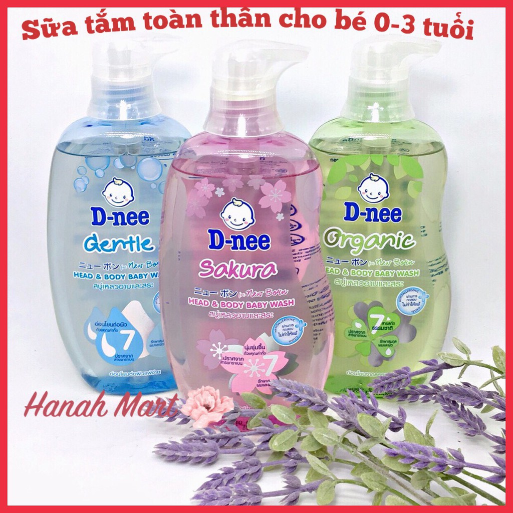 Sữa tắm gội toàn thân Dnee thơm mát cho bé 380 ml