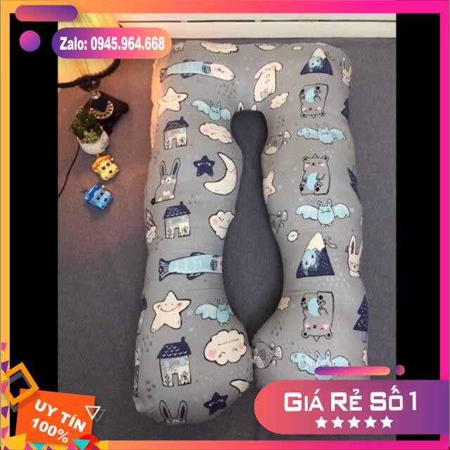 Gối ôm bà bầu cotton 1m4x75 Chính Hãng