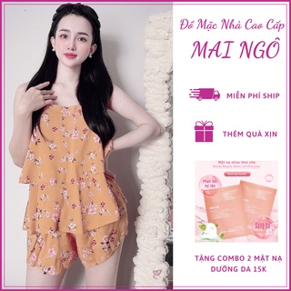 Đồ Bộ Lụa/Lanh/Tole Đùi Mặc Ở Nhà Nữ - Bộ Quần Áo Ngủ Nữ 2 Dây Mặc Nhà Mùa Hè, Nhiều Mẫu Dễ Thương, MAI NGÔ