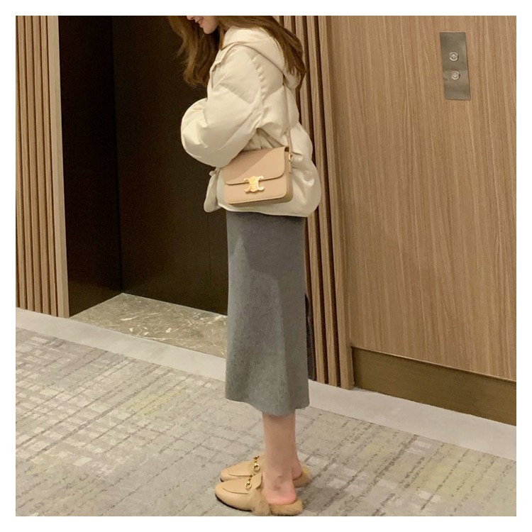 Áo Khoác Phao Mỏng Giả Lông Vịt Trắng Phong Cách Retro | BigBuy360 - bigbuy360.vn