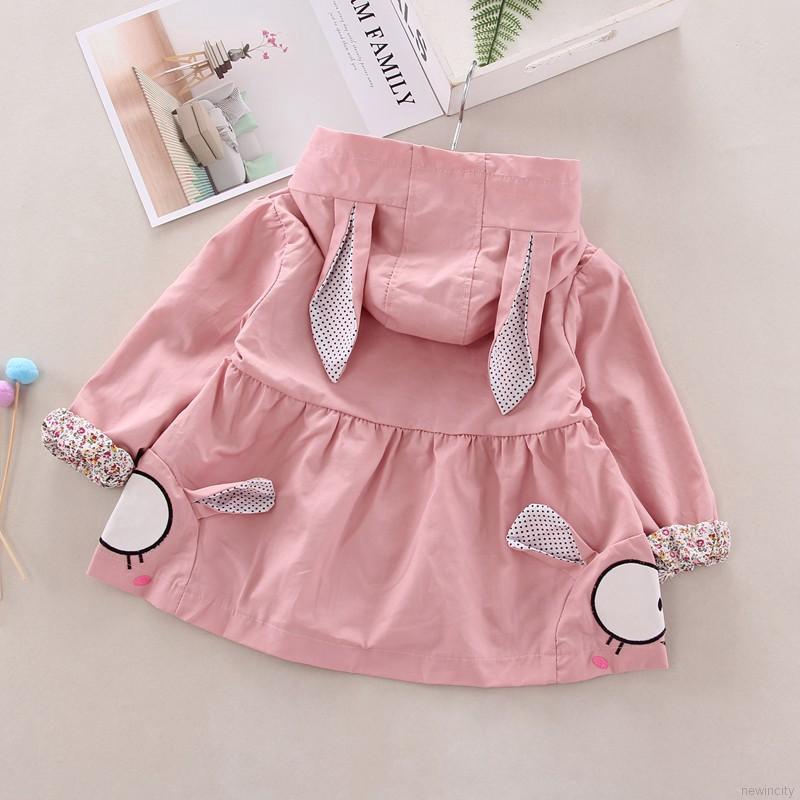Áo khoác có nón tai thỏ dễ thương cho bé gái