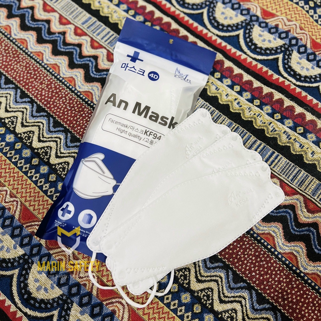 Khẩu trang KF94 4D kháng khuẩn AN MASK chống giọt bắn, chống bụi mịn, không thấm nước công nghệ Hàn Quốc