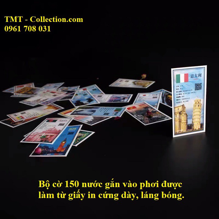 Bộ cờ 150 nước gắn vào phơi; Dùng để chú thích thêm cho bộ sưu tập tem, bộ sưu tập tiền -TMT Collection-SP001797