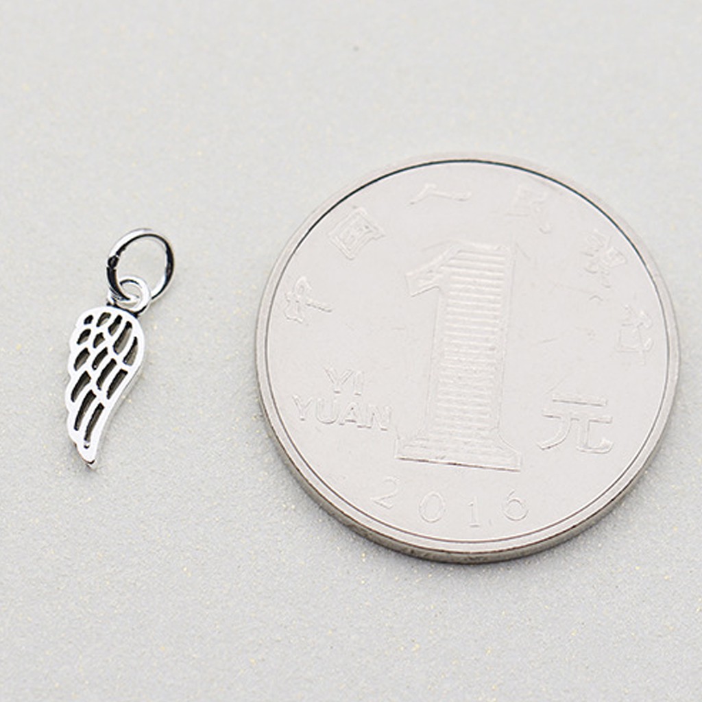 Phụ kiện Charm bạc Mặt treo đôi cánh thiên thần