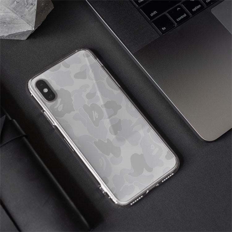 Ốp Lưng BAPE CAMO  rằn ri nền trắng cho Iphone 5 6 7 8 Plus 11 12 Pro Max X Xr PLQPOD00685