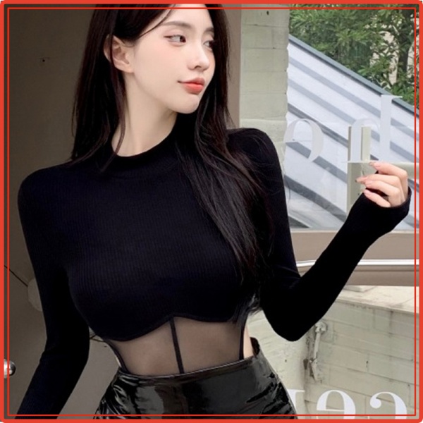 Bộ Áo Liền Quần Lưới Màu Trơn 2022 Thời Trang Xuân Hè Quyến Rũ Cho Nữ | BigBuy360 - bigbuy360.vn