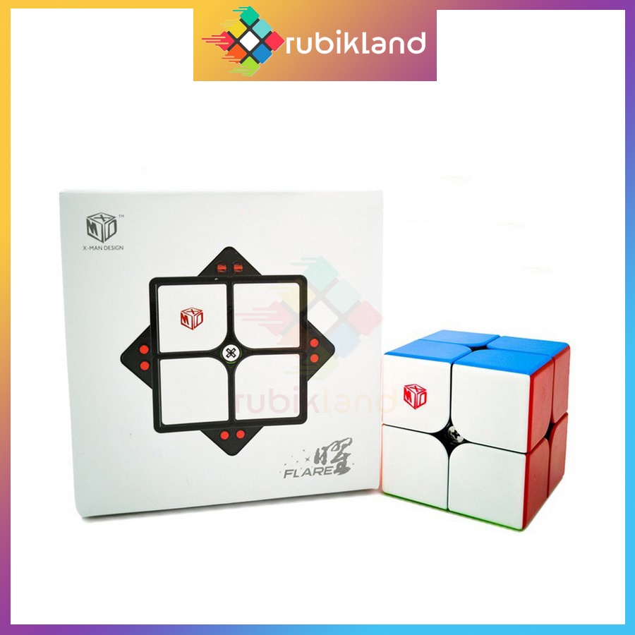 Rubik 2x2 QiYi X-man Flare 2x2 M XMD Rubic 2 Tầng Có Nam Châm Stickerless Không Viền (Hãng Mod) Đồ Chơi Trí Tuệ Trẻ Em