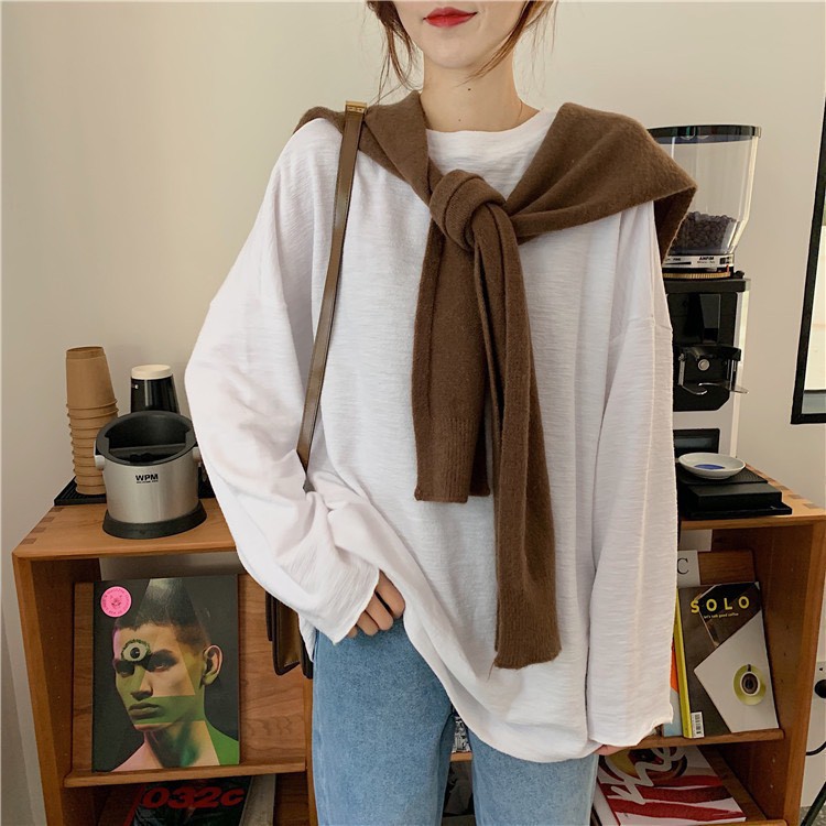 áo dài tay form rộng uniex basic tea sweater phong cách ulazang