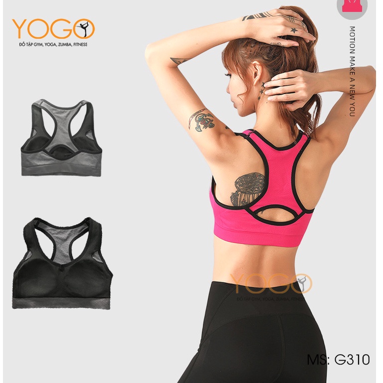 Áo bra tập gym yoga nữ áo bra thể thao có đệm mút nâng ngực tôn dáng co giãn 4 chiều ôm body YOGO G310